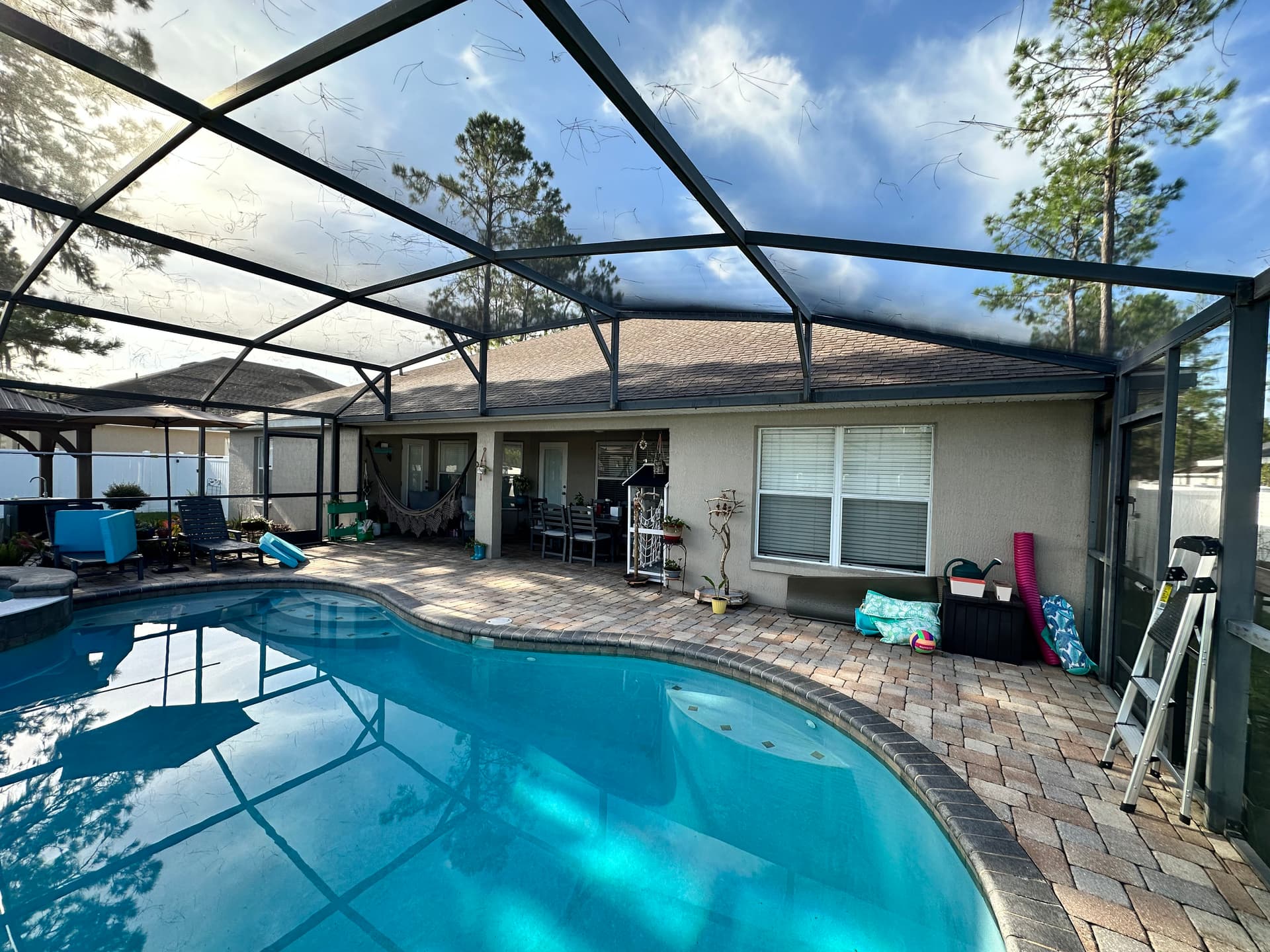Pool Enclosure Screen Cleaning That Lets the Light Back In image