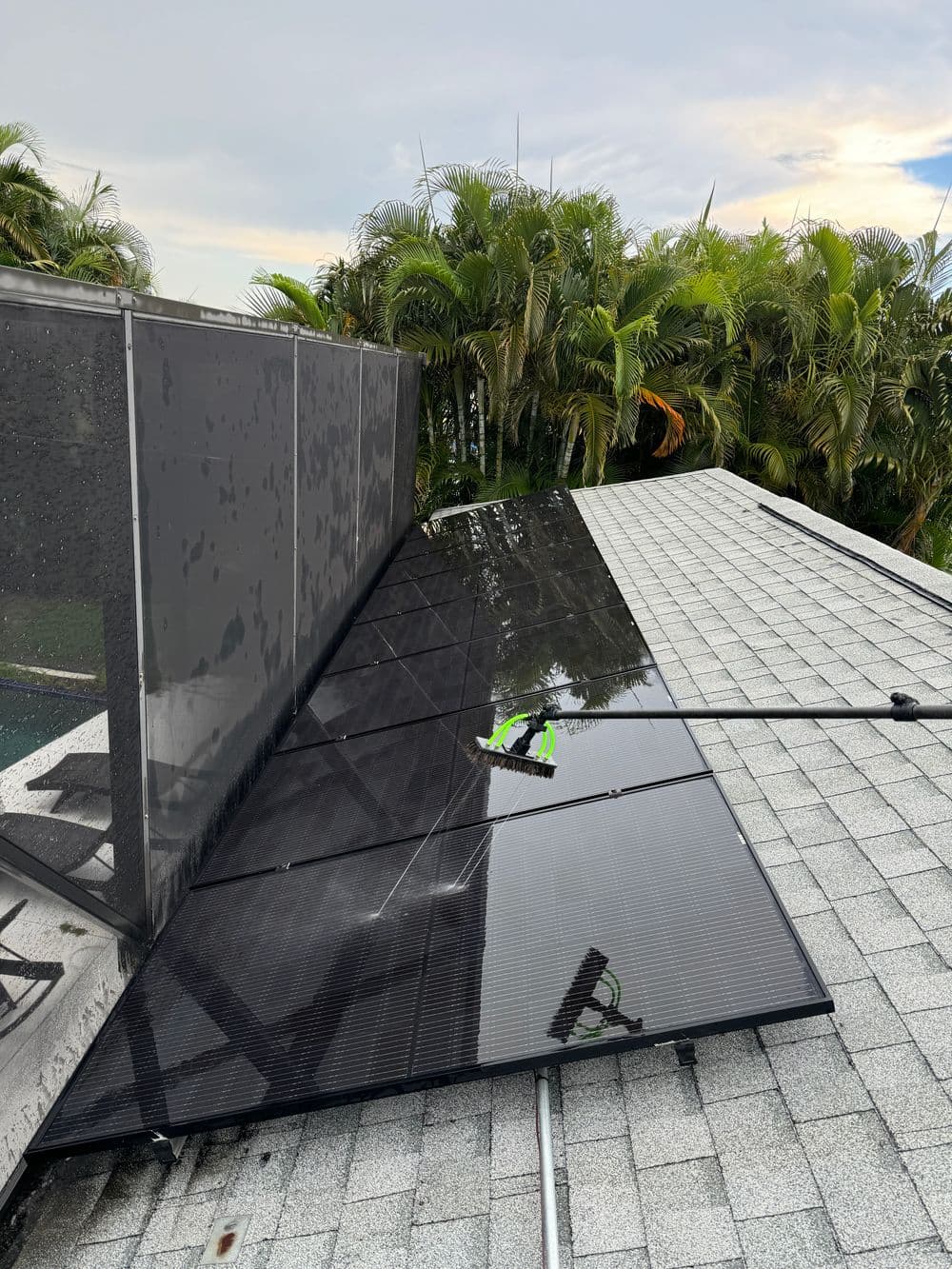 Solar panels installed on a residential roof, showcasing sustainable energy solution.